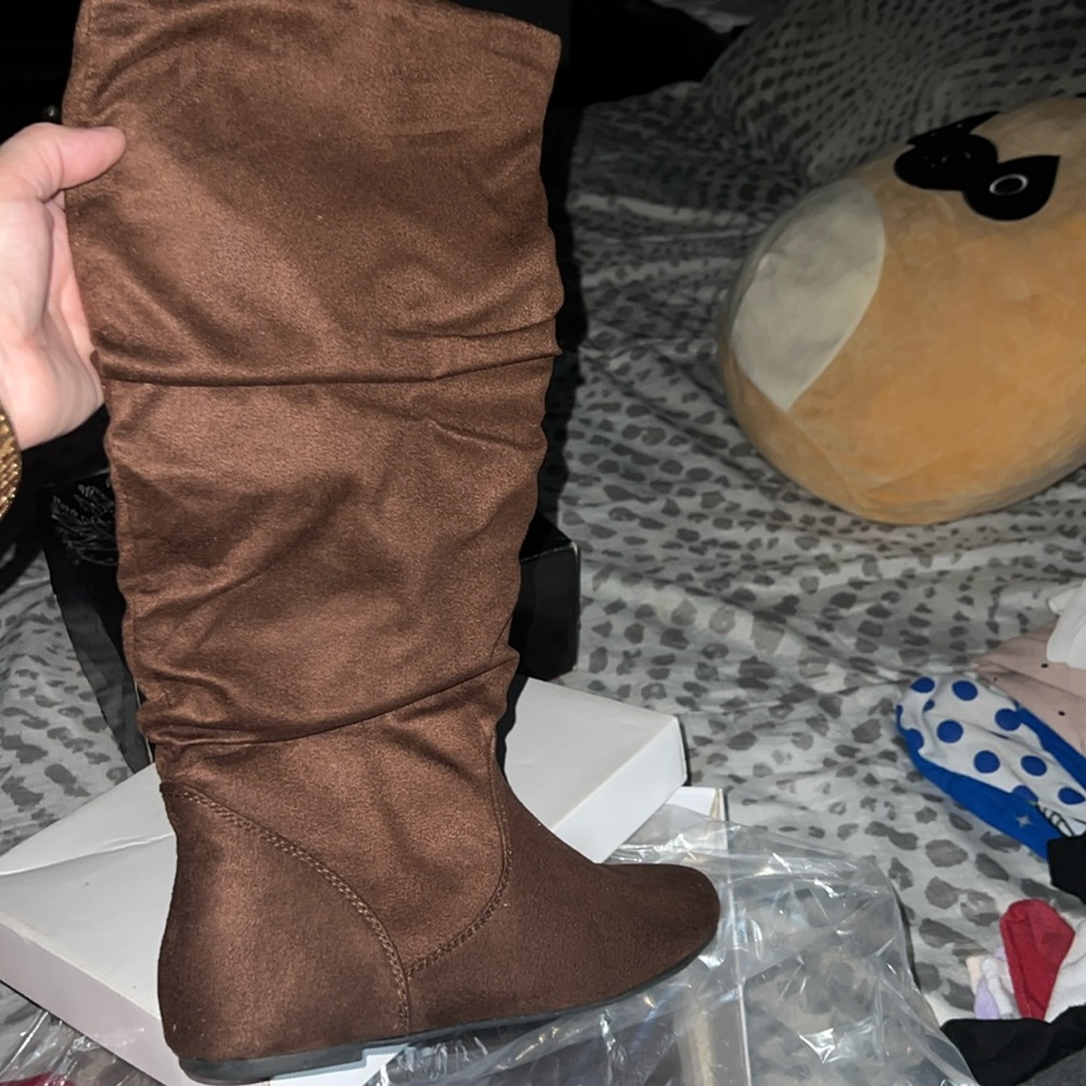 Brown knee boots